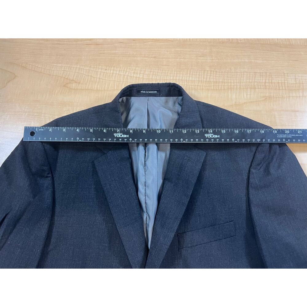 Promto Uomo Suit‎ Jacket Blazer Wool Charcoal Grey Mens Size 42 Long 36 Waist - Picture 7 of 7